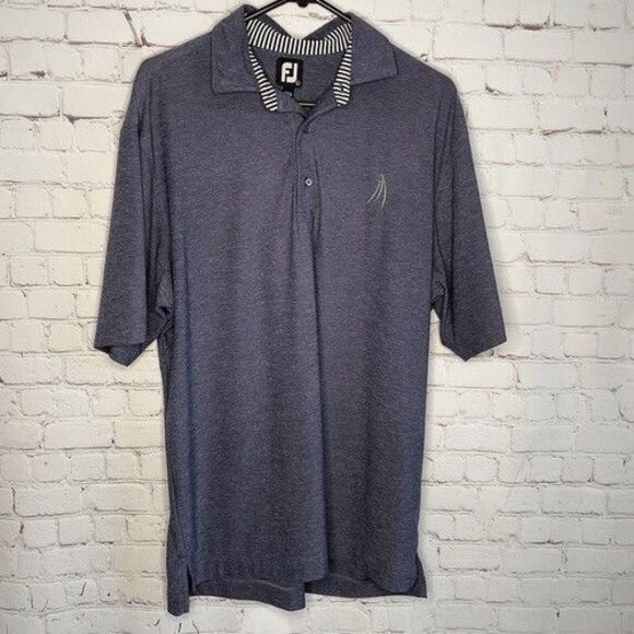 NWOT FootJoy Gray/Purple Short Sleeve Golf Polo Shirt Men Size Large - Picture 1 of 9